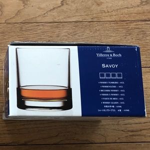 Villeroy & Boch Savoy 24% Lead Crystal Whisky Tumblers - Set of 4, New in Box